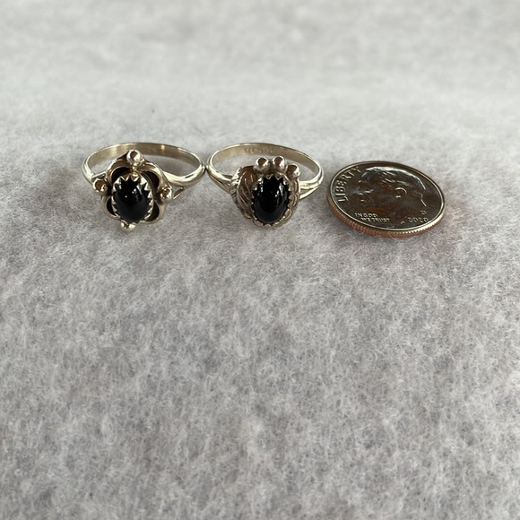 Set-Onyx Sterling Rings - Picture 2 of 3